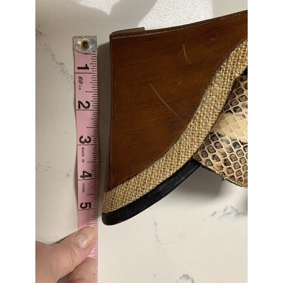 Dvf Diane von Furstenberg Snake‎ Print Wedge Sandals Size 6 - Picture 9 of 10